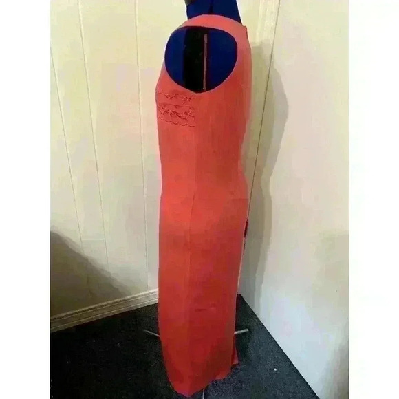 Vintage Jessica Howard Coral Linen BLend Shift Midi Dress 10 Petite Feminine - Picture 2 of 11